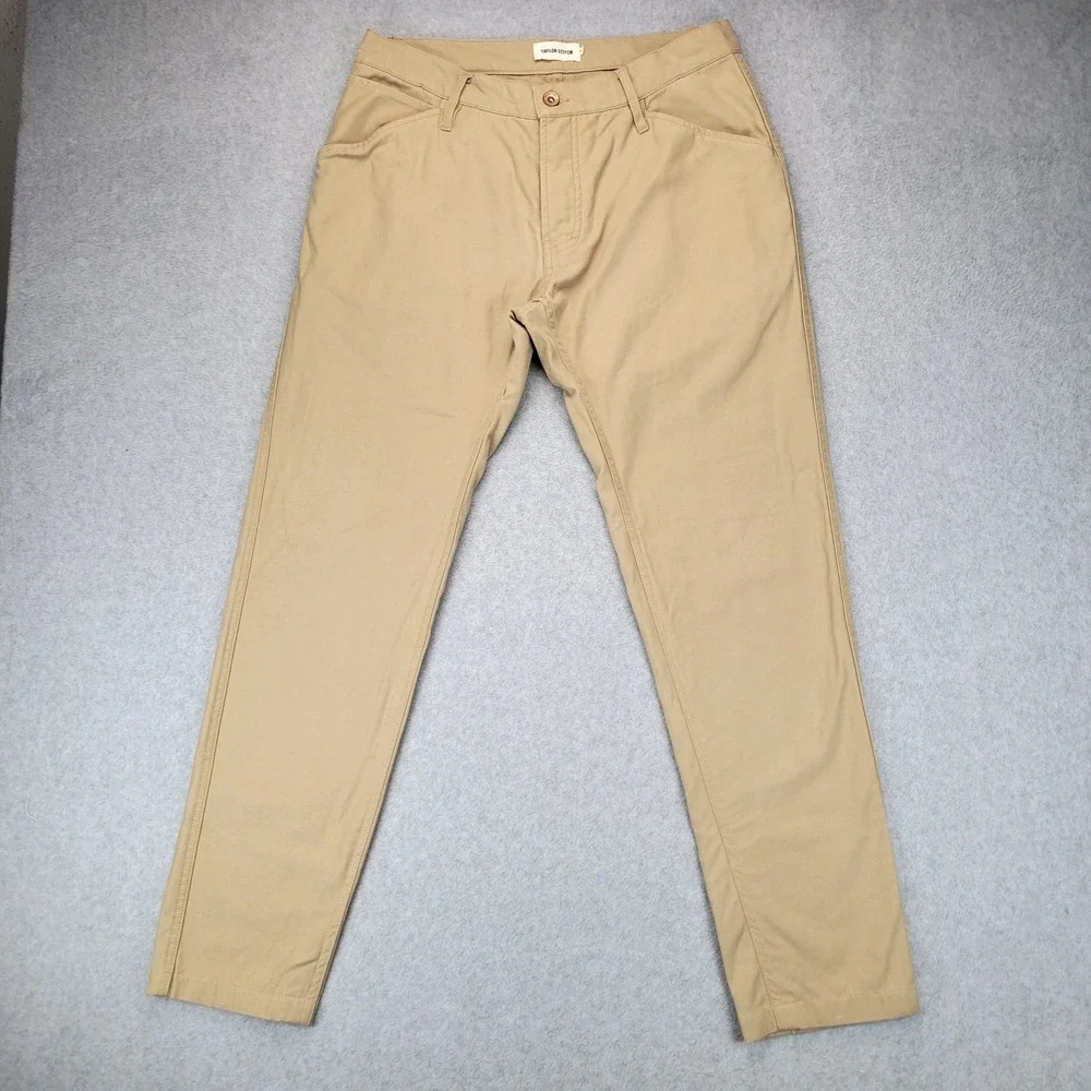 Taylor Stitch Camp Pant Mens 31 Khaki Organic Cotton Slim Workwear Huckberry